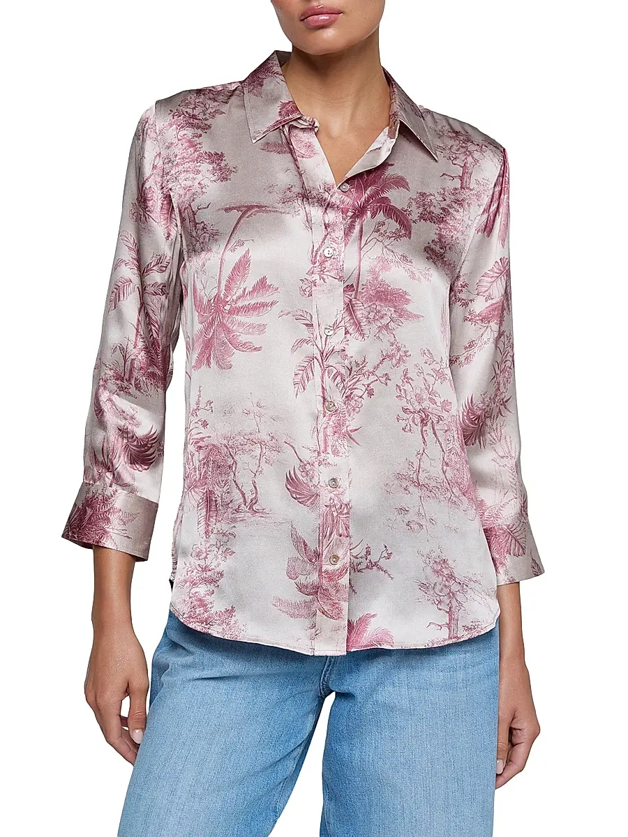 L'Agence Women's Dani Toile Silk Shirt | Thumbnail 3 L'Agence Women's Dani Toile Silk Shirt | Thumbnail 3