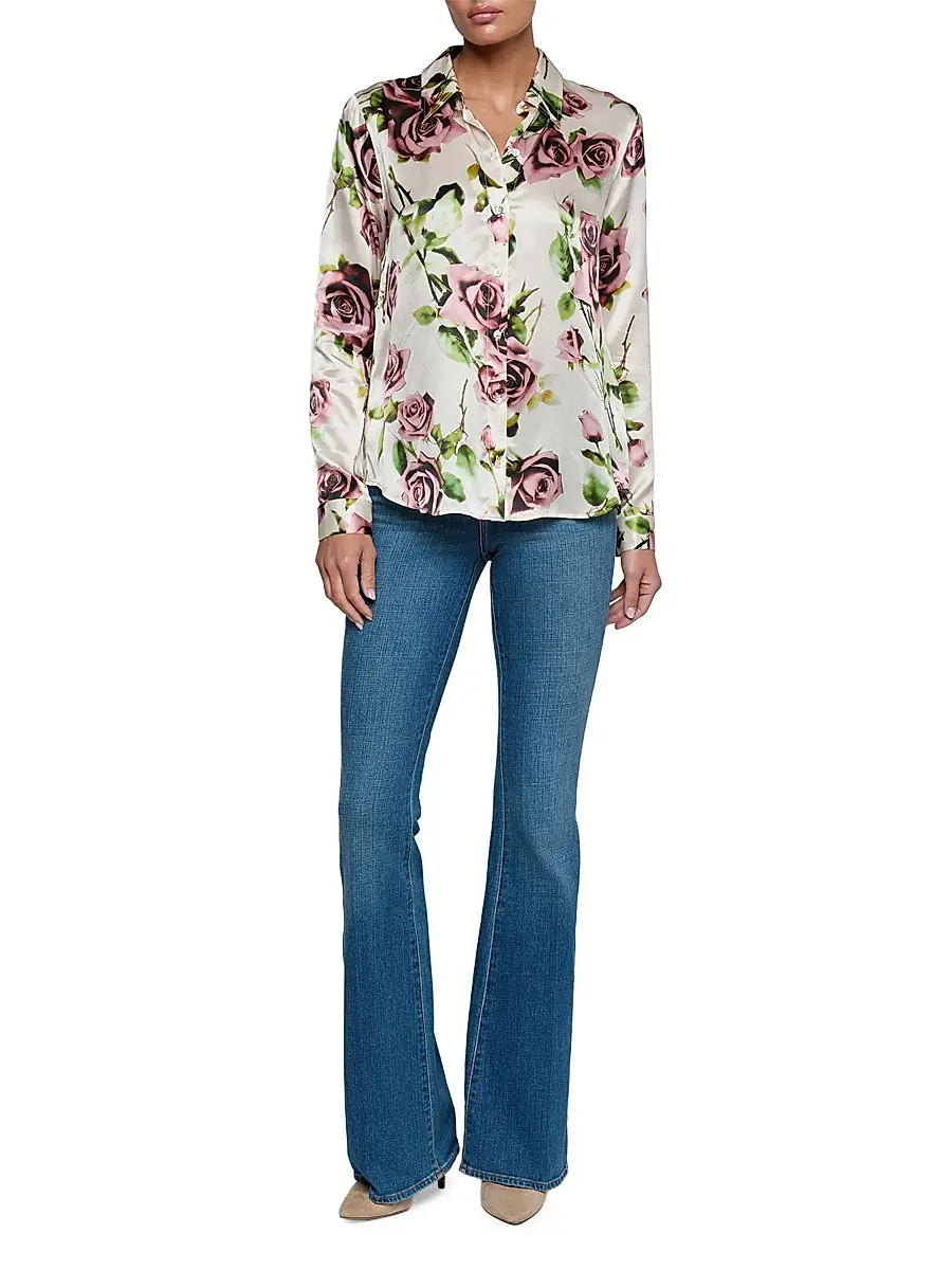 L'Agence Women's Tyler Floral Silk Shirt | Thumbnail 2 L'Agence Women's Tyler Floral Silk Shirt | Thumbnail 2