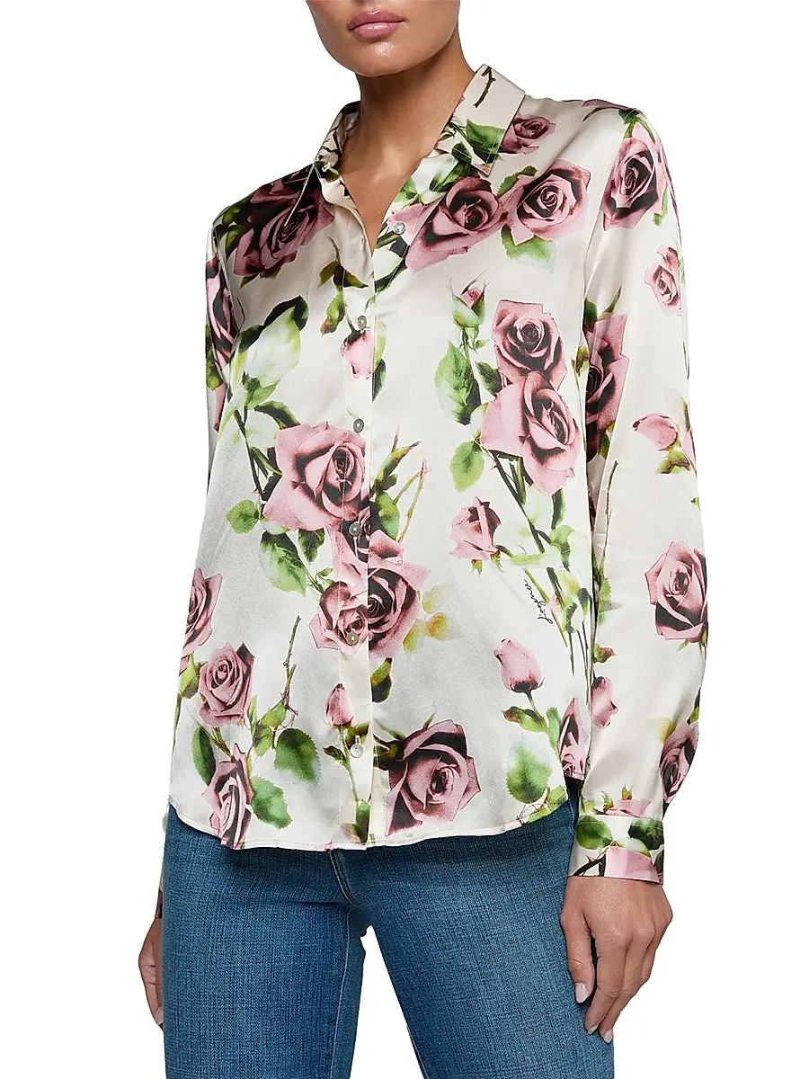 L'Agence Women's Tyler Floral Silk Shirt | Thumbnail 4 L'Agence Women's Tyler Floral Silk Shirt | Thumbnail 4