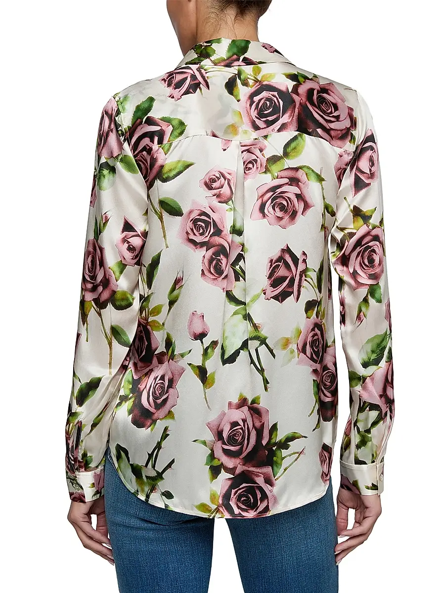 L'Agence Women's Tyler Floral Silk Shirt | Thumbnail 5 L'Agence Women's Tyler Floral Silk Shirt | Thumbnail 5