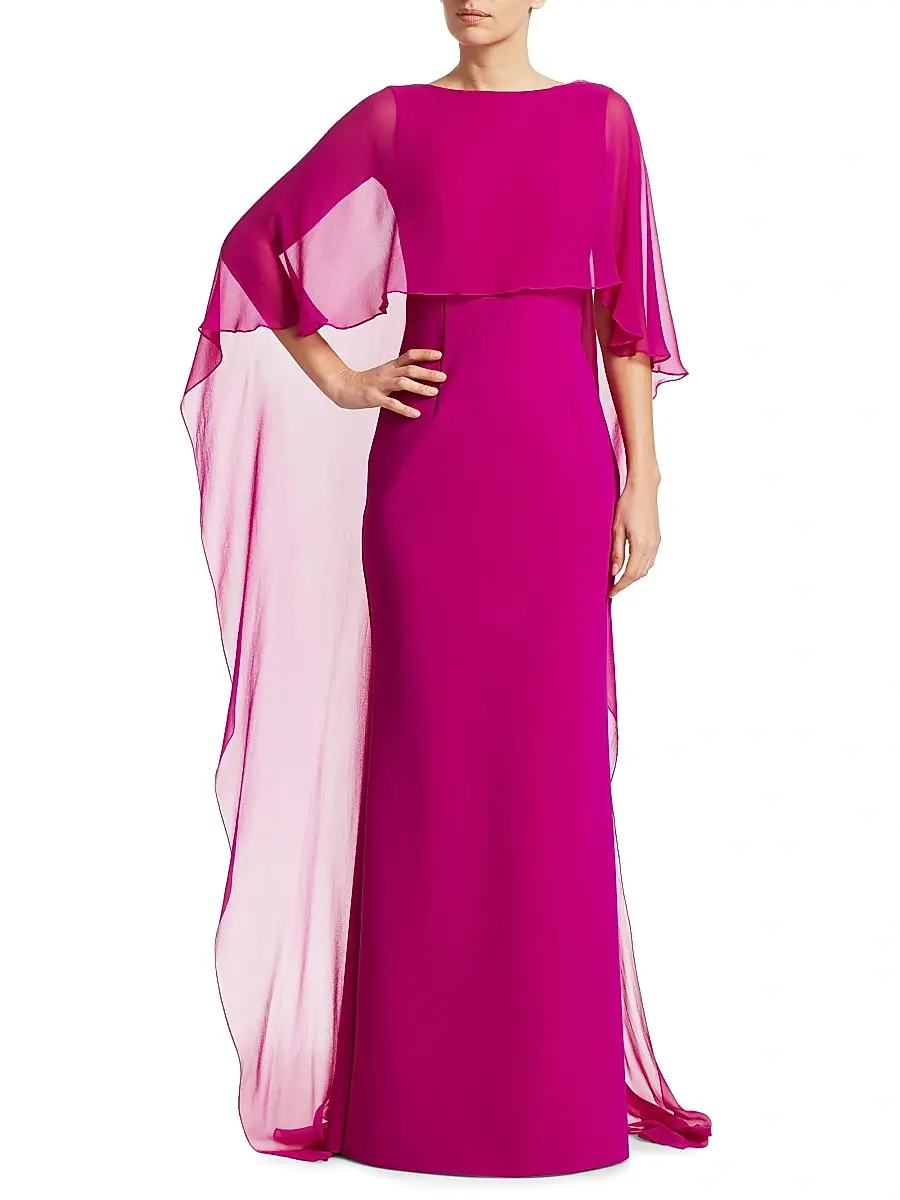 Teri Jon by Rickie Freeman Women's Scuba Gown Chiffon Overlay Dress | Thumbnail 2 Teri Jon by Rickie Freeman Women's Scuba Gown Chiffon Overlay Dress | Thumbnail 2