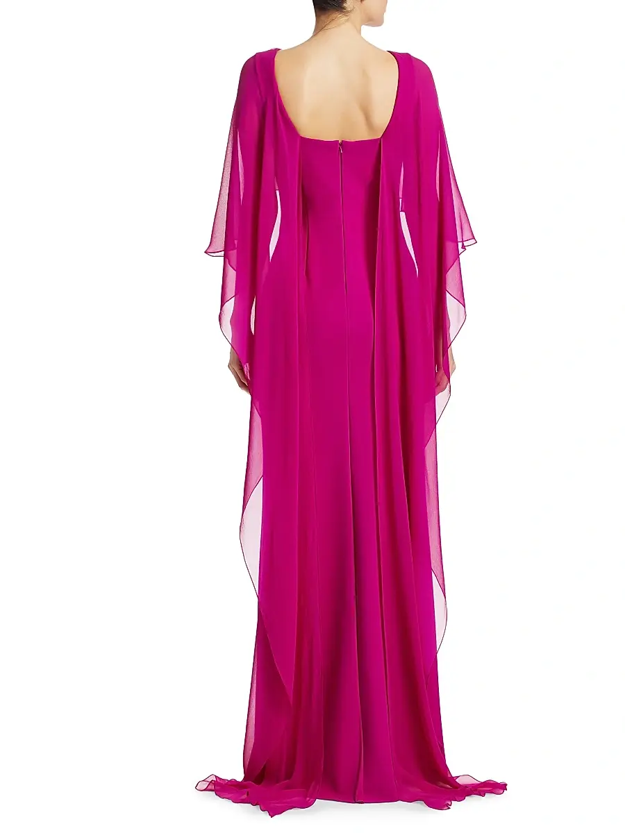 Teri Jon by Rickie Freeman Women's Scuba Gown Chiffon Overlay Dress | Thumbnail 4 Teri Jon by Rickie Freeman Women's Scuba Gown Chiffon Overlay Dress | Thumbnail 4