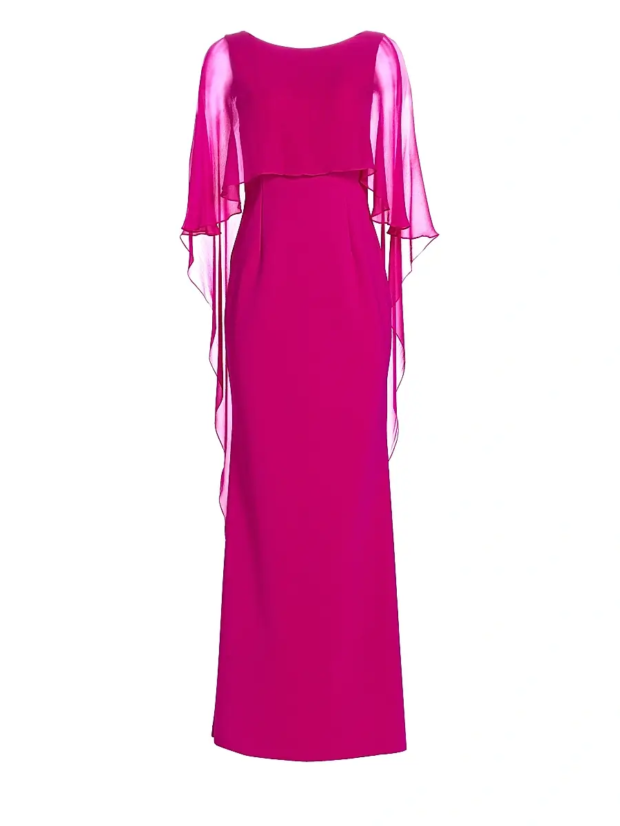 Teri Jon by Rickie Freeman Women's Scuba Gown Chiffon Overlay Dress | Thumbnail 6 Teri Jon by Rickie Freeman Women's Scuba Gown Chiffon Overlay Dress | Thumbnail 6