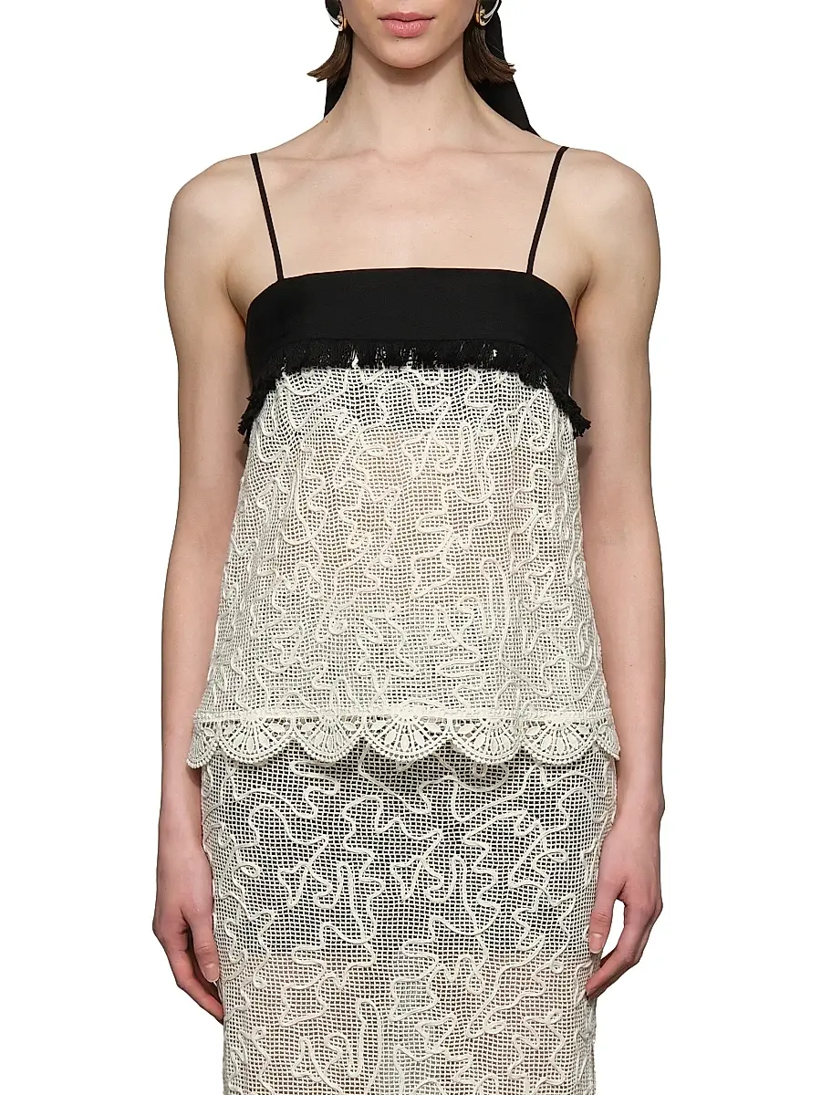 Et Ochs Women's Jayde Embroidered Cotton Mesh Camisole Top | Thumbnail 3 Et Ochs Women's Jayde Embroidered Cotton Mesh Camisole Top | Thumbnail 3