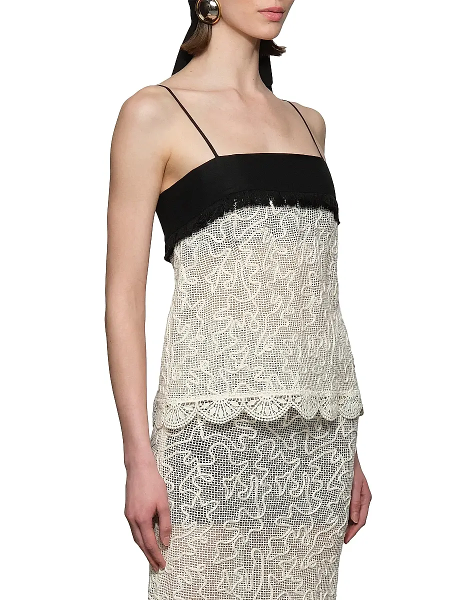 Et Ochs Women's Jayde Embroidered Cotton Mesh Camisole Top | Thumbnail 4 Et Ochs Women's Jayde Embroidered Cotton Mesh Camisole Top | Thumbnail 4