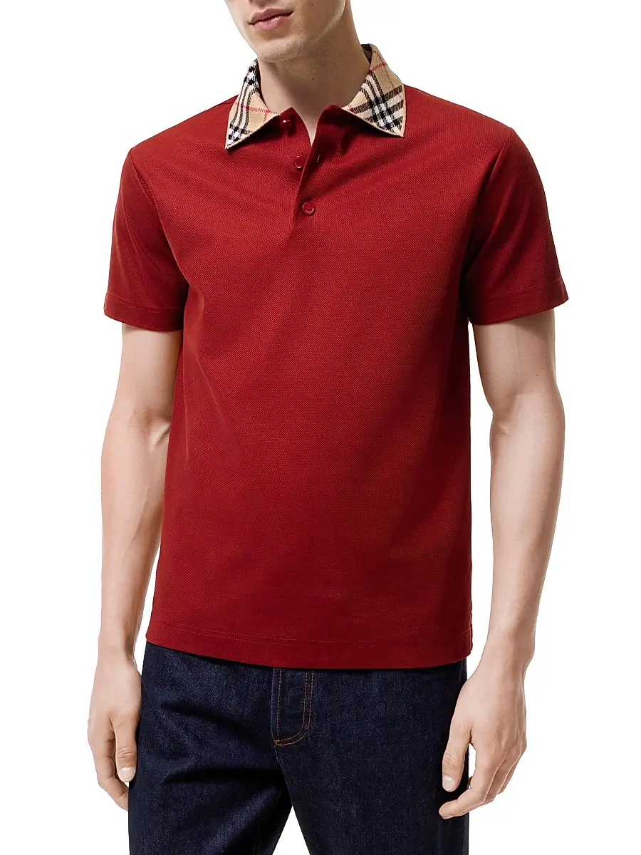 Burberry Men's Evan Check Cotton Piqué Polo Shirt | Thumbnail 2 Burberry Men's Evan Check Cotton Piqué Polo Shirt | Thumbnail 2