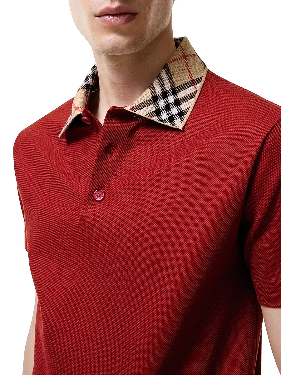 Burberry Men's Evan Check Cotton Piqué Polo Shirt | Thumbnail 3 Burberry Men's Evan Check Cotton Piqué Polo Shirt | Thumbnail 3