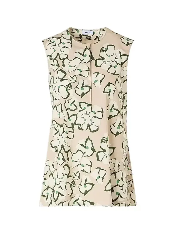 Women's Papercut Flower Print Cotton Tunic Top