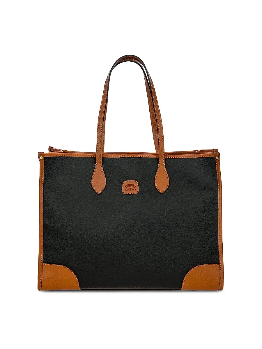 Bric's Men's Firenze Leather-Trim Tote Bag - Black | Image 1 Bric's Men's Firenze Leather-Trim Tote Bag - Black | Image 1