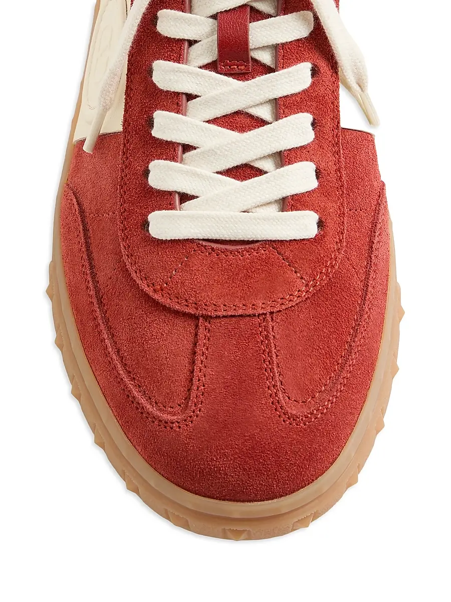 Valentino Men's Upvillage Low Top Sneakers in Split Leather - Red Ivory | Thumbnail 5
