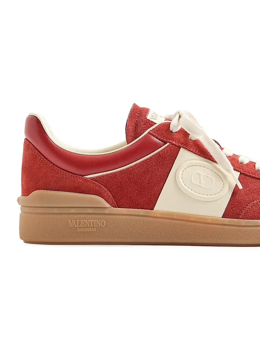 Valentino Men's Upvillage Low Top Sneakers in Split Leather - Red Ivory | Thumbnail 6