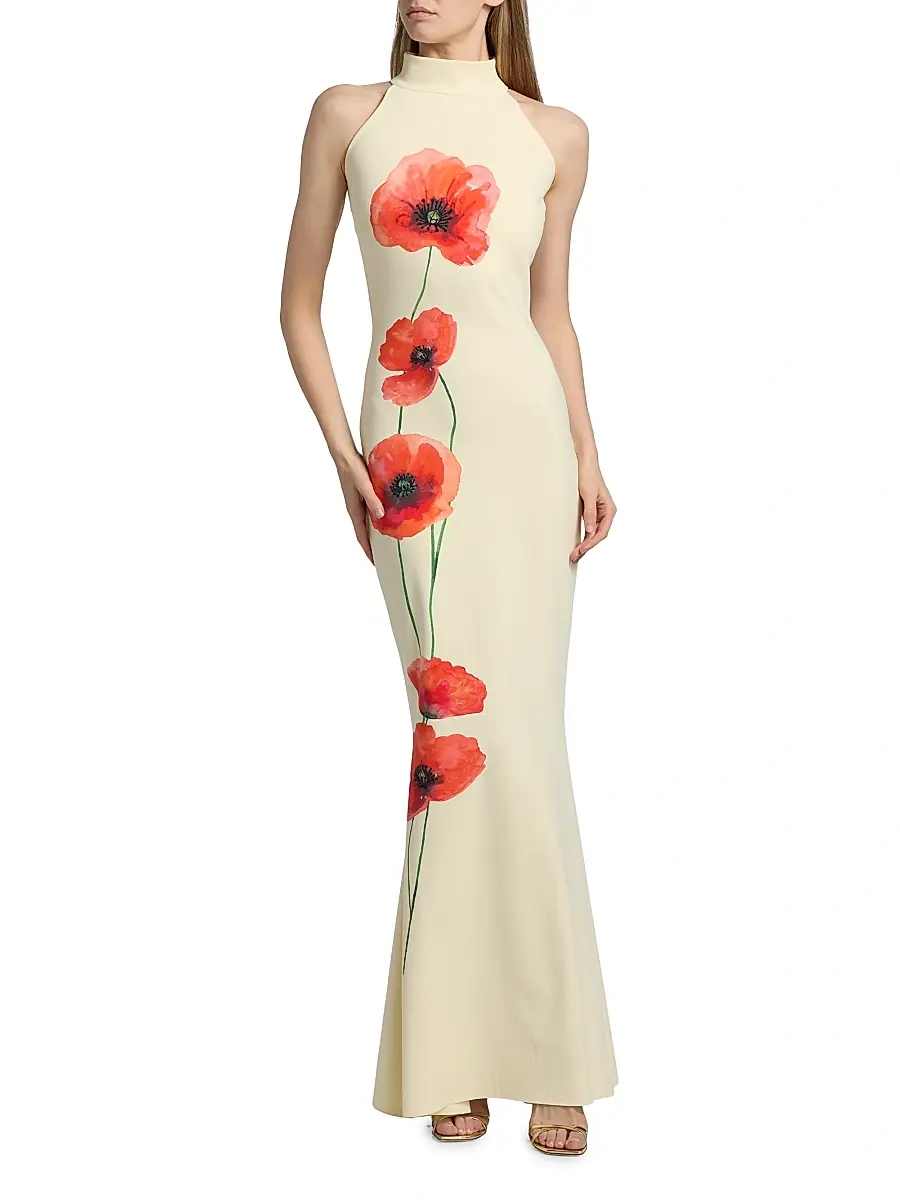 Chiara Boni La Petite Robe Women's Gudrum Peony Trumpet Gown | Thumbnail 2 Chiara Boni La Petite Robe Women's Gudrum Peony Trumpet Gown | Thumbnail 2