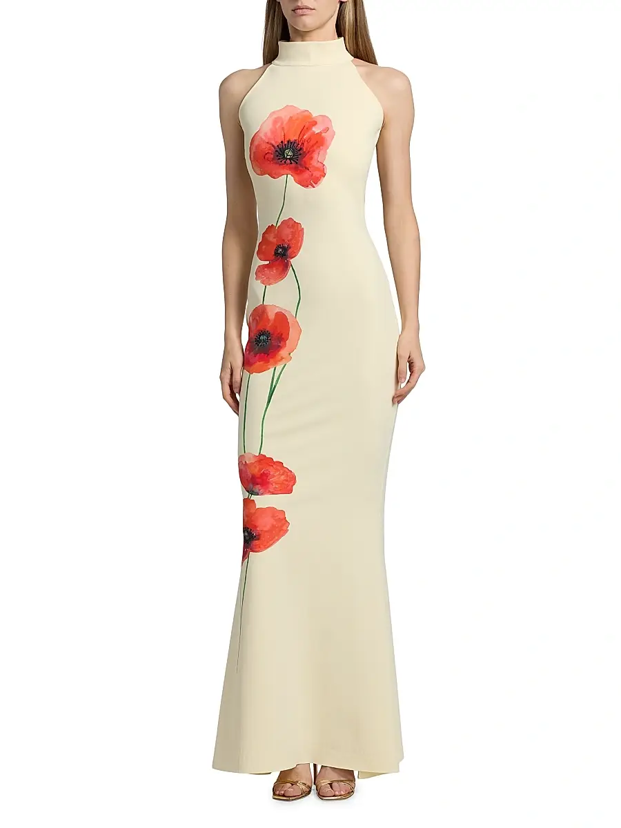 Chiara Boni La Petite Robe Women's Gudrum Peony Trumpet Gown | Thumbnail 3 Chiara Boni La Petite Robe Women's Gudrum Peony Trumpet Gown | Thumbnail 3