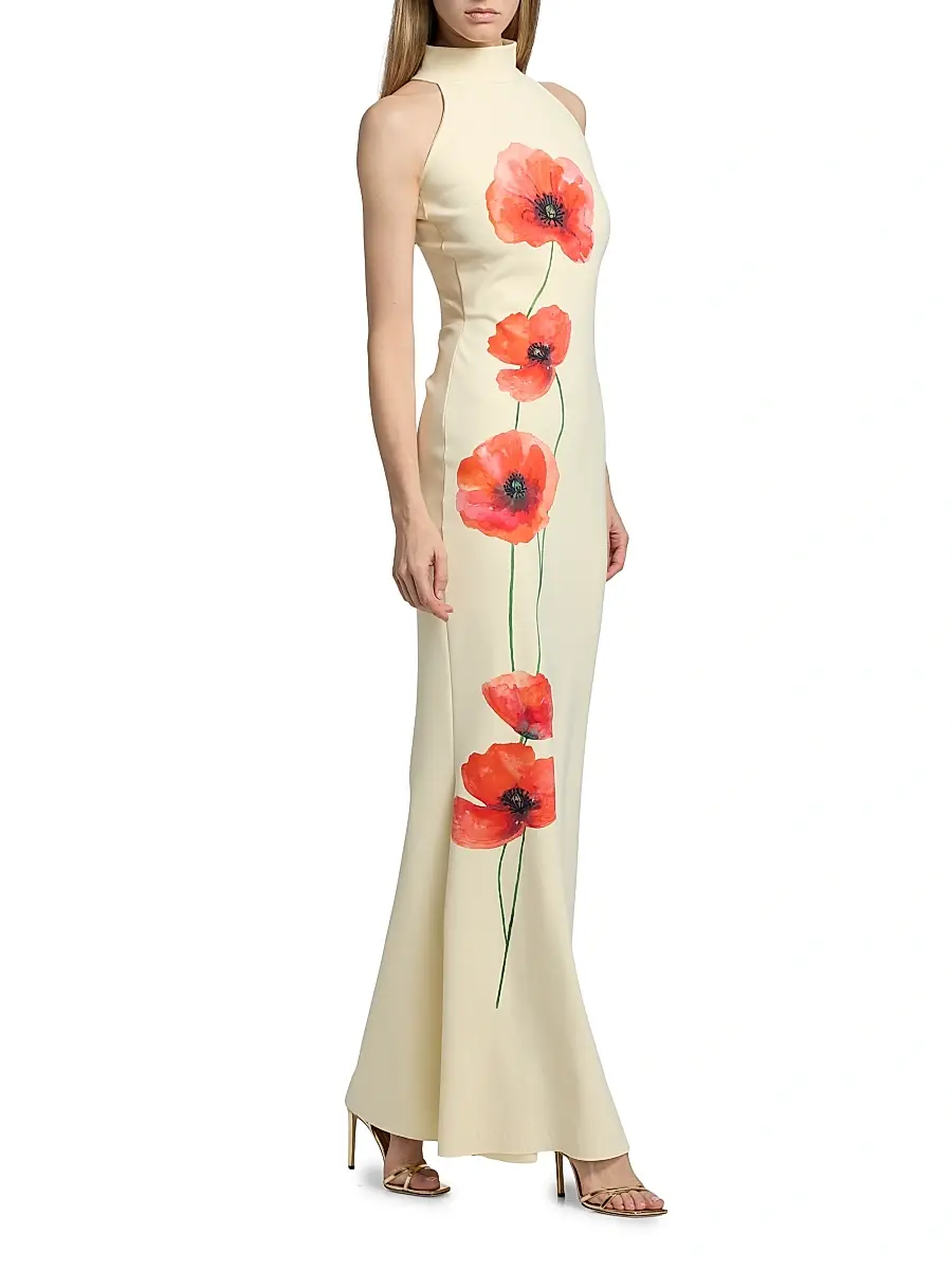 Chiara Boni La Petite Robe Women's Gudrum Peony Trumpet Gown | Thumbnail 4 Chiara Boni La Petite Robe Women's Gudrum Peony Trumpet Gown | Thumbnail 4