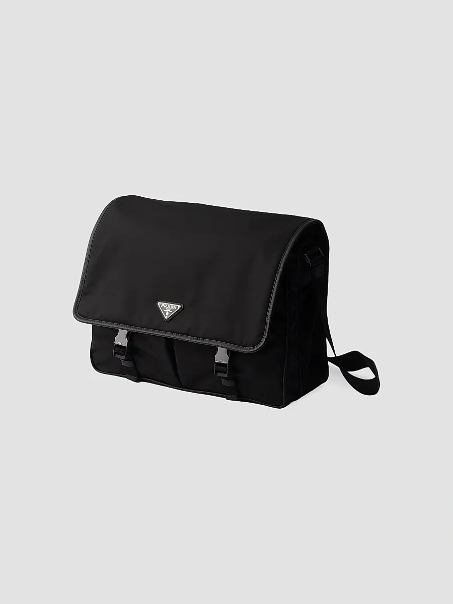 Prada Men's Re-Nylon and Saffiano Leather Shoulder Bag | Thumbnail 4 Prada Men's Re-Nylon and Saffiano Leather Shoulder Bag | Thumbnail 4