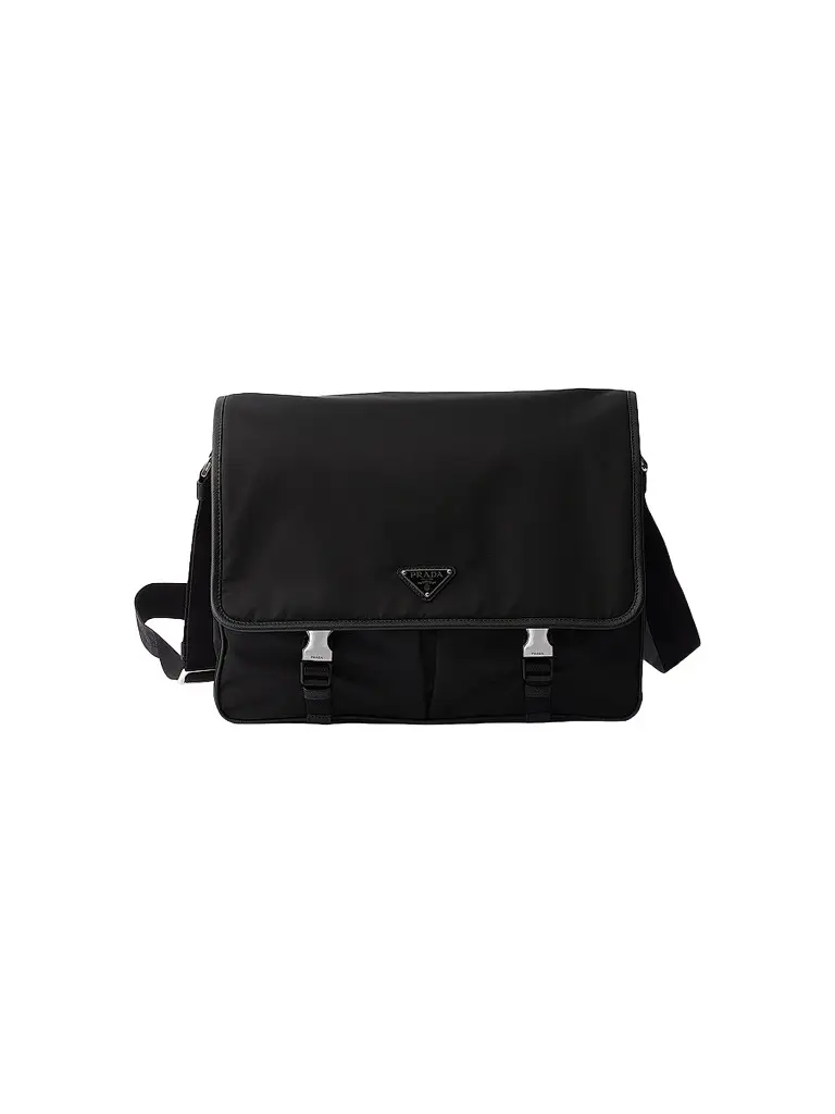 Prada Men's Re-Nylon and Saffiano Leather Shoulder Bag | Image 1 Prada Men's Re-Nylon and Saffiano Leather Shoulder Bag | Image 1