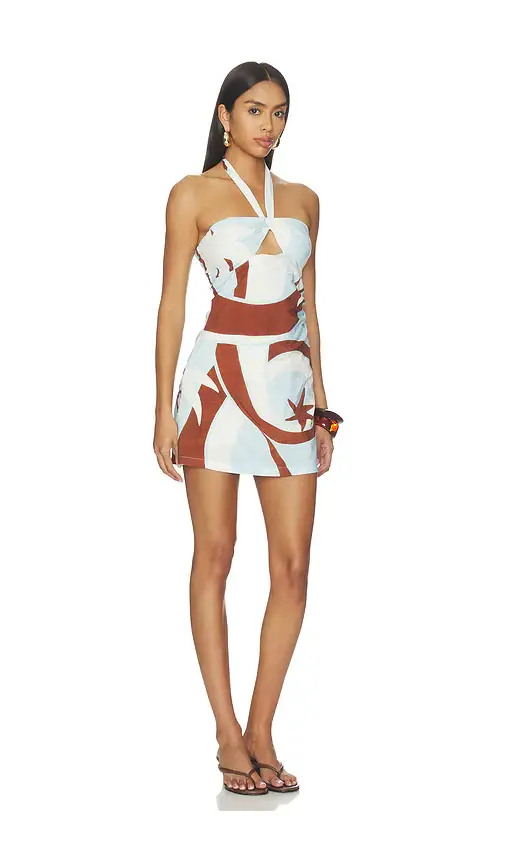 SEVEN WONDERS Rihanna Knot Halter Mini Dress | Thumbnail 2