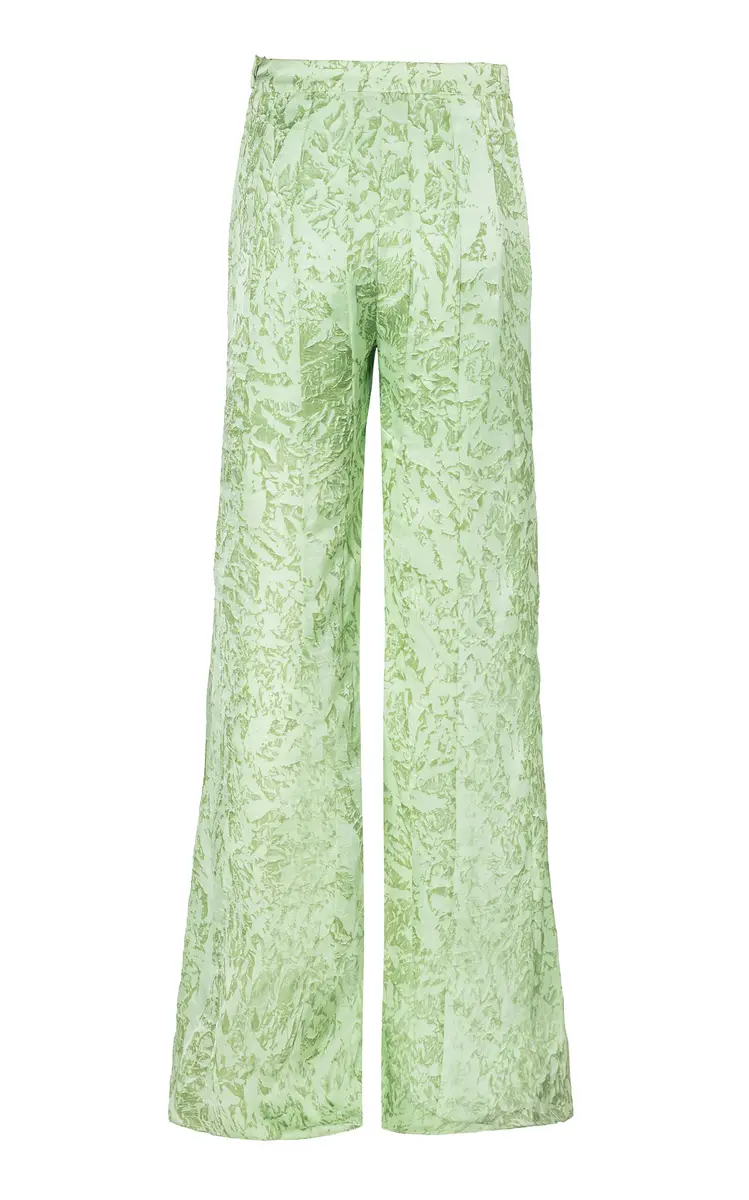 LA FUORI Mistleaf Ruffled Printed Satin Wide-Leg Pants | Thumbnail 5 LA FUORI Mistleaf Ruffled Printed Satin Wide-Leg Pants | Thumbnail 5