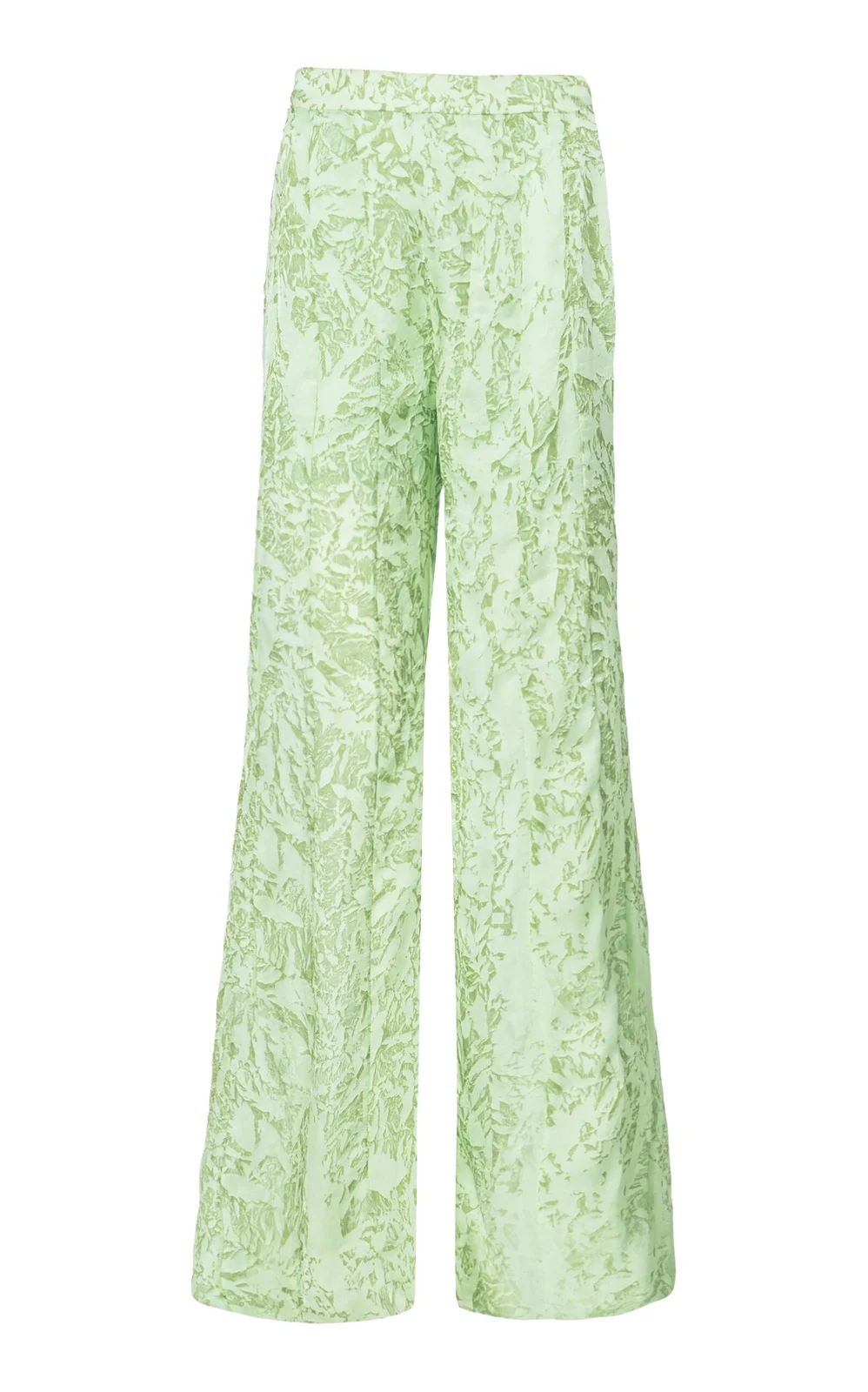 Mistleaf Ruffled Printed Satin Wide-Leg Pants Mistleaf Ruffled Printed Satin Wide-Leg Pants