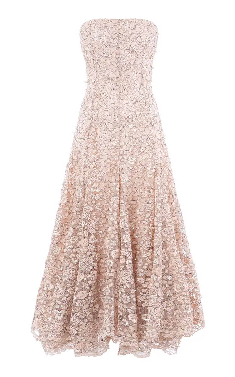 La Fuori Ballet Rose Embellished Lace Midi Dress | Thumbnail 10