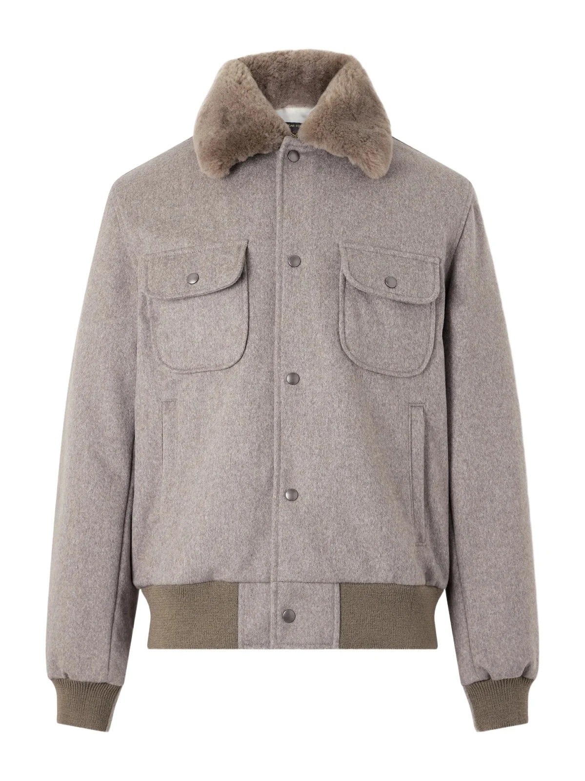 Golden Bear Sherling Trim Wool Bomber Jacket - Men