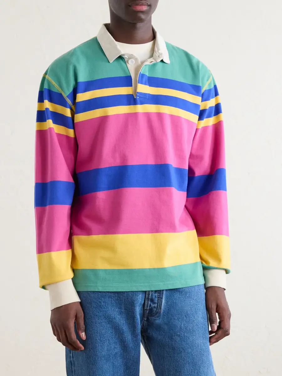 Drake's Striped Cotton-Jersey Polo Shirt - Men | Thumbnail 3 Drake's Striped Cotton-Jersey Polo Shirt - Men | Thumbnail 3