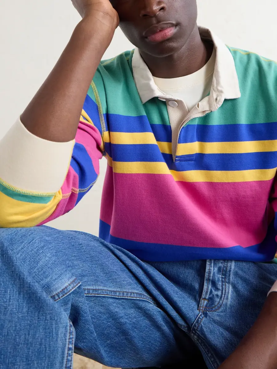 Drake's Striped Cotton-Jersey Polo Shirt - Men | Thumbnail 5 Drake's Striped Cotton-Jersey Polo Shirt - Men | Thumbnail 5