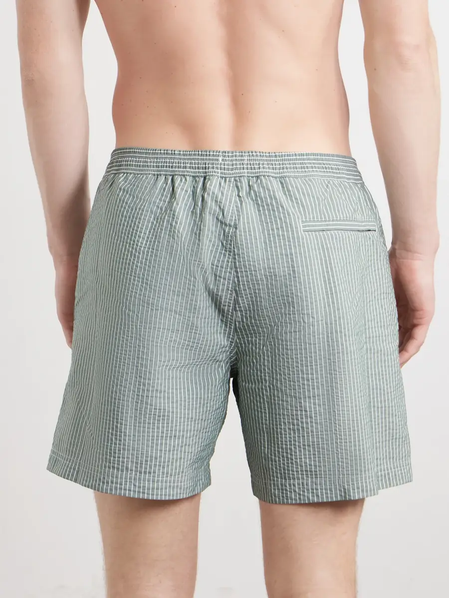 Sunspel Straight-Leg Mid-Length Striped Swim Shorts - Men | Thumbnail 3 Sunspel Straight-Leg Mid-Length Striped Swim Shorts - Men | Thumbnail 3