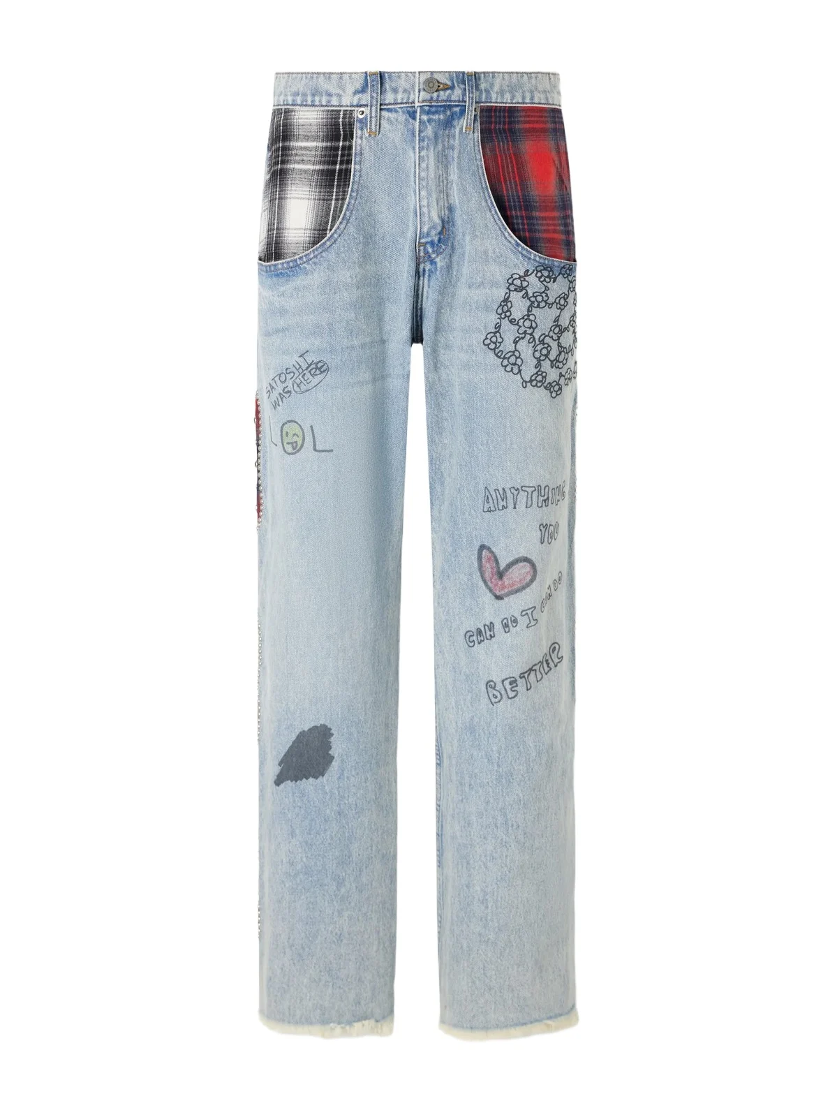 Nessa Wide-Leg Printed Embellished Jeans - Men Nessa Wide-Leg Printed Embellished Jeans - Men