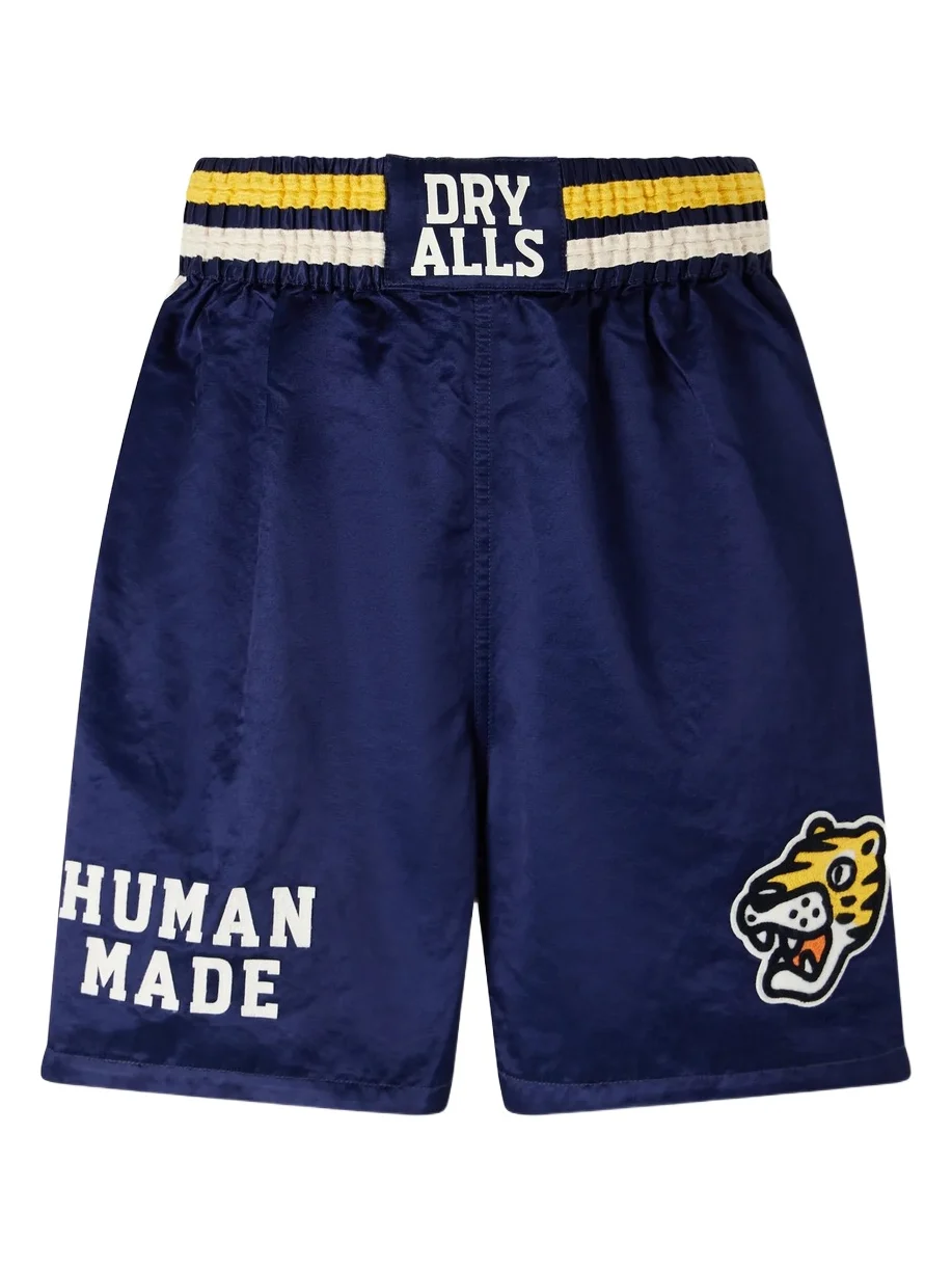 Straight-Leg Logo-Embroidered Cotton-Blend Shorts - Men Straight-Leg Logo-Embroidered Cotton-Blend Shorts - Men