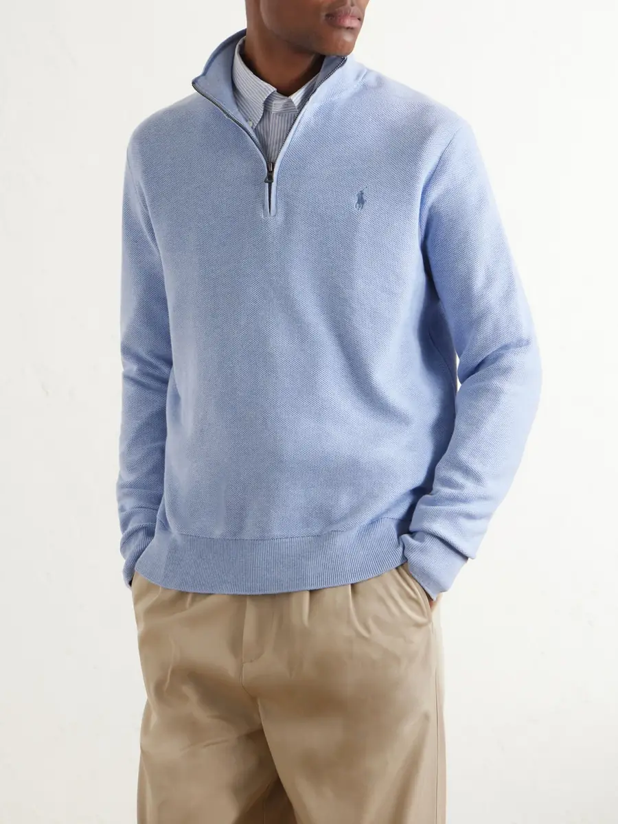 Polo Ralph Lauren Logo-Embroidered Cotton Half-Zip Sweater - Men | Thumbnail 3 Polo Ralph Lauren Logo-Embroidered Cotton Half-Zip Sweater - Men | Thumbnail 3