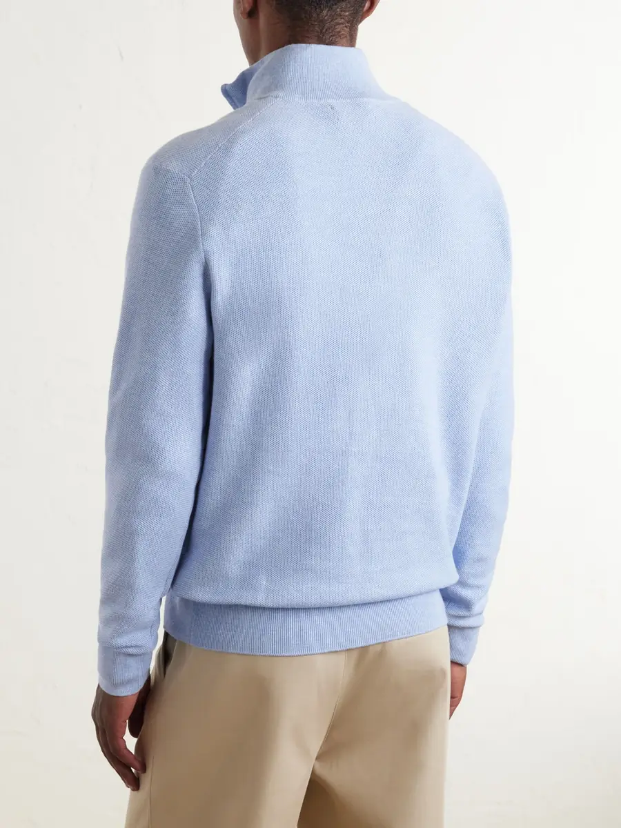 Polo Ralph Lauren Logo-Embroidered Cotton Half-Zip Sweater - Men | Thumbnail 4 Polo Ralph Lauren Logo-Embroidered Cotton Half-Zip Sweater - Men | Thumbnail 4