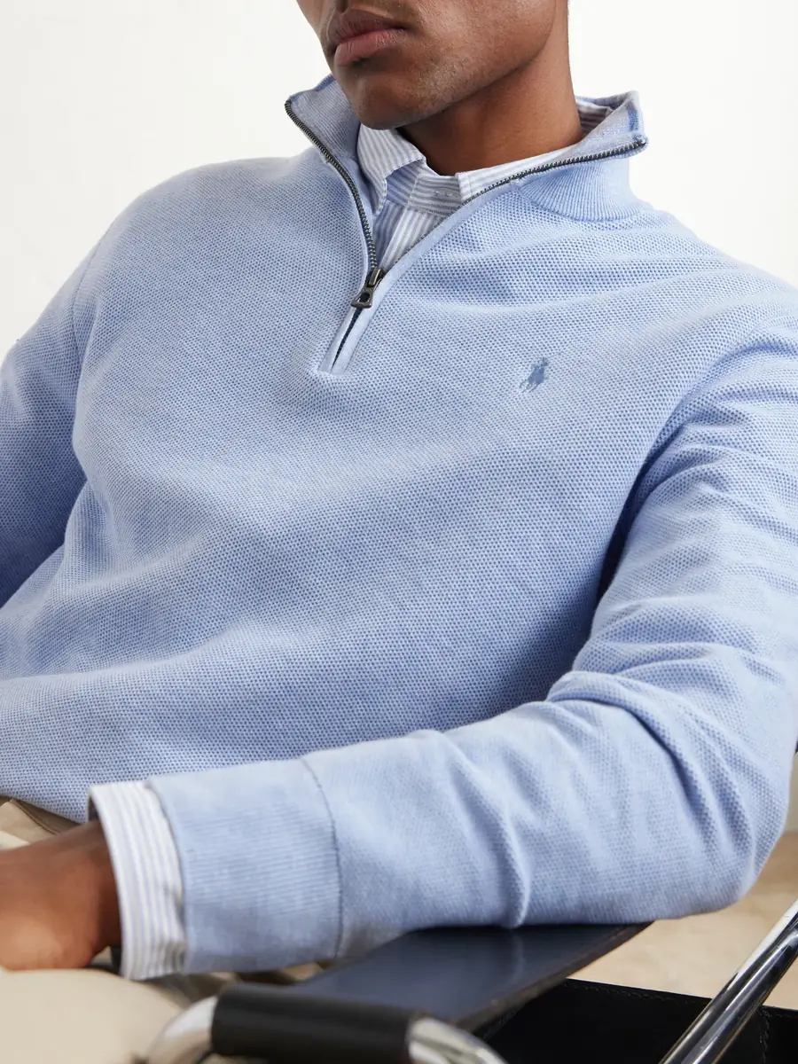 Polo Ralph Lauren Logo-Embroidered Cotton Half-Zip Sweater - Men | Thumbnail 5 Polo Ralph Lauren Logo-Embroidered Cotton Half-Zip Sweater - Men | Thumbnail 5