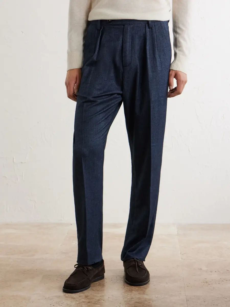 Massimo Alba Stan Straight-Leg Pleated Cotton Trousers - Men | Thumbnail 3 Massimo Alba Stan Straight-Leg Pleated Cotton Trousers - Men | Thumbnail 3