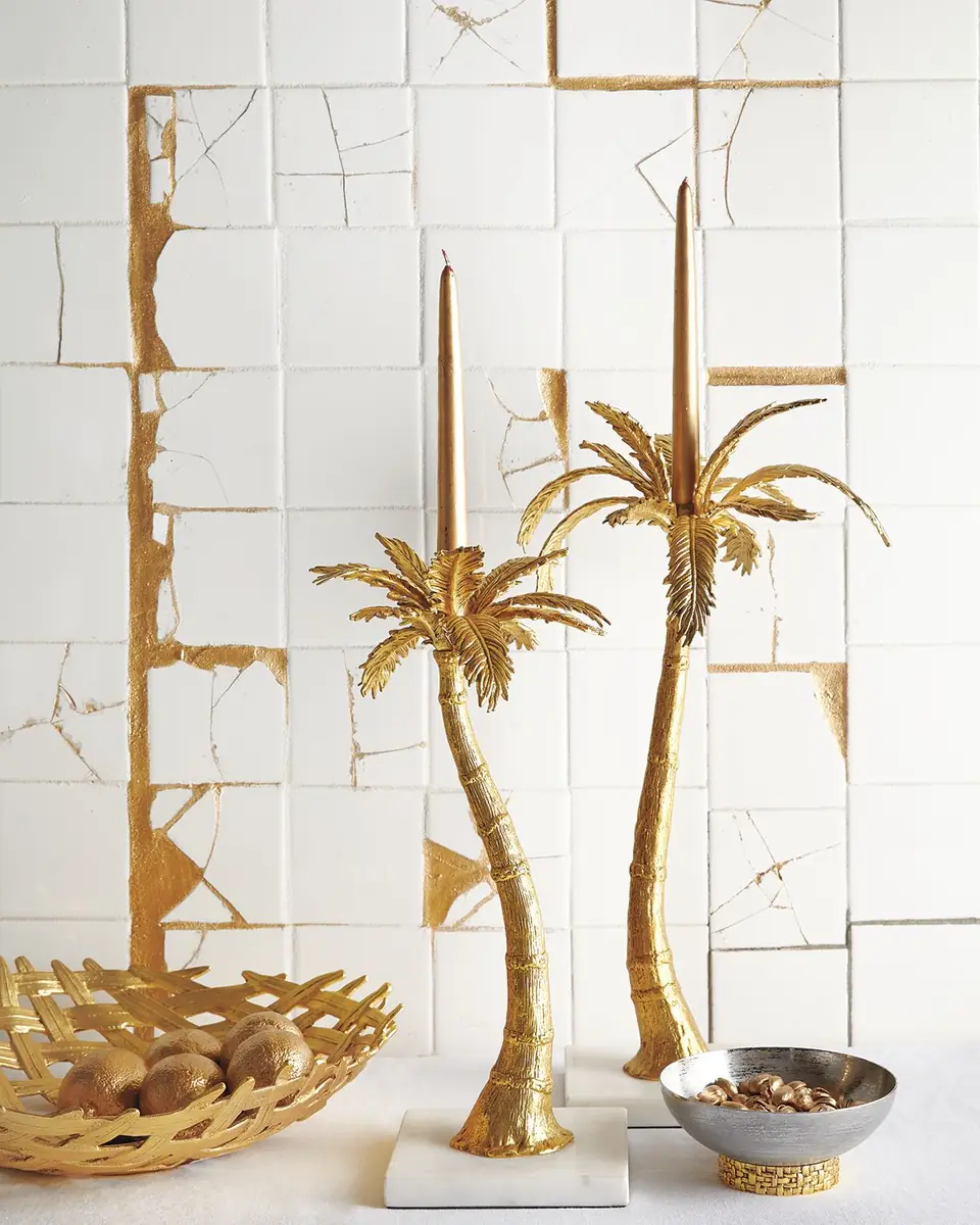 Michael Aram Mixed Palm Candleholders, 2-Piece Set | Thumbnail 2
