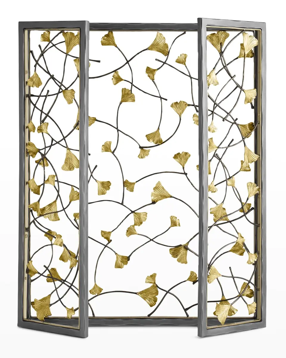 Michael Aram Golden Ginkgo Firescreen | Thumbnail 2 Michael Aram Golden Ginkgo Firescreen | Thumbnail 2