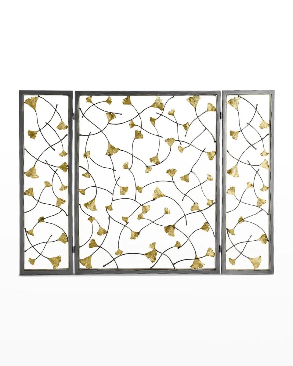 Michael Aram Golden Ginkgo Firescreen | Thumbnail 4 Michael Aram Golden Ginkgo Firescreen | Thumbnail 4
