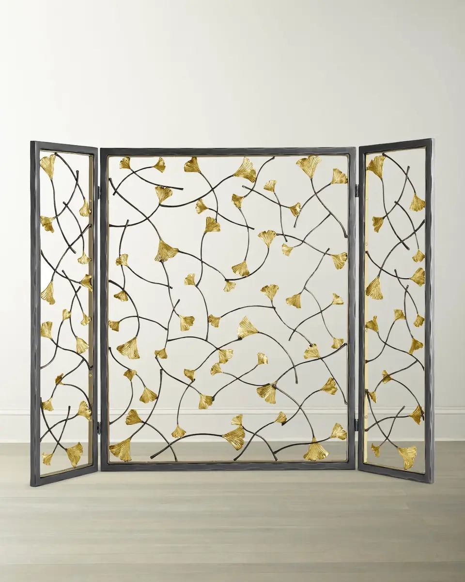Michael Aram Golden Ginkgo Firescreen | Thumbnail 5 Michael Aram Golden Ginkgo Firescreen | Thumbnail 5