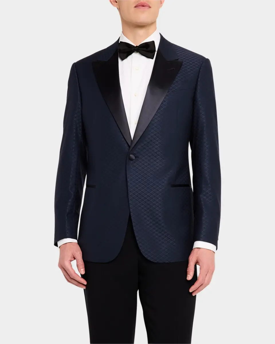 Emporio Armani Men's Geo Jacquard Dinner Jacket | Thumbnail 3 Emporio Armani Men's Geo Jacquard Dinner Jacket | Thumbnail 3