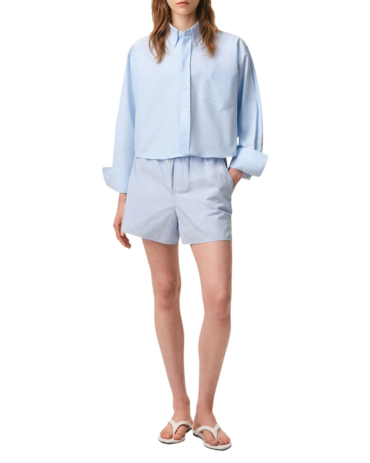 Oversized Cropped Button-Down Shirt Oversized Cropped Button-Down Shirt