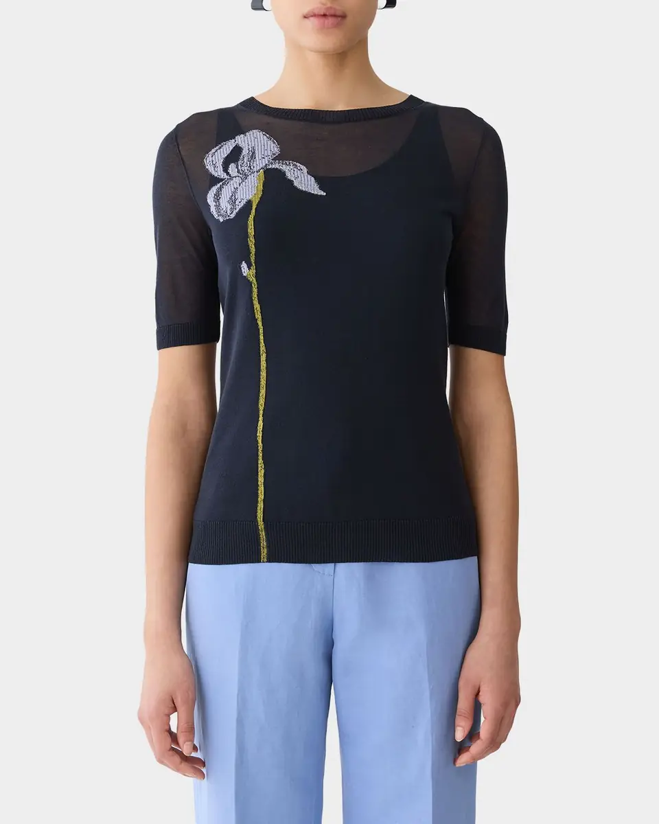 Lafayette 148 New York Floral Intarsia-Knit Sweater | Thumbnail 3
