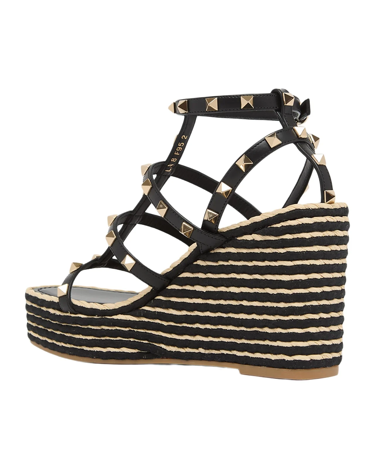 95mm Rockstud Leather Espadrille Wedge Sandals 95mm Rockstud Leather Espadrille Wedge Sandals