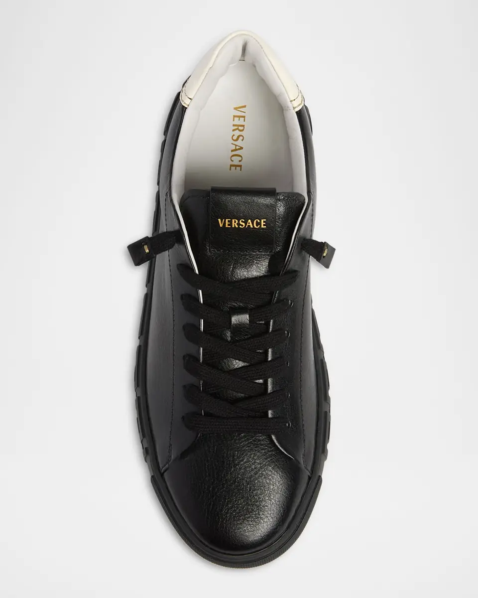 Versace Men's Leather Greca-Sole Low-Top Sneakers | Thumbnail 5 Versace Men's Leather Greca-Sole Low-Top Sneakers | Thumbnail 5