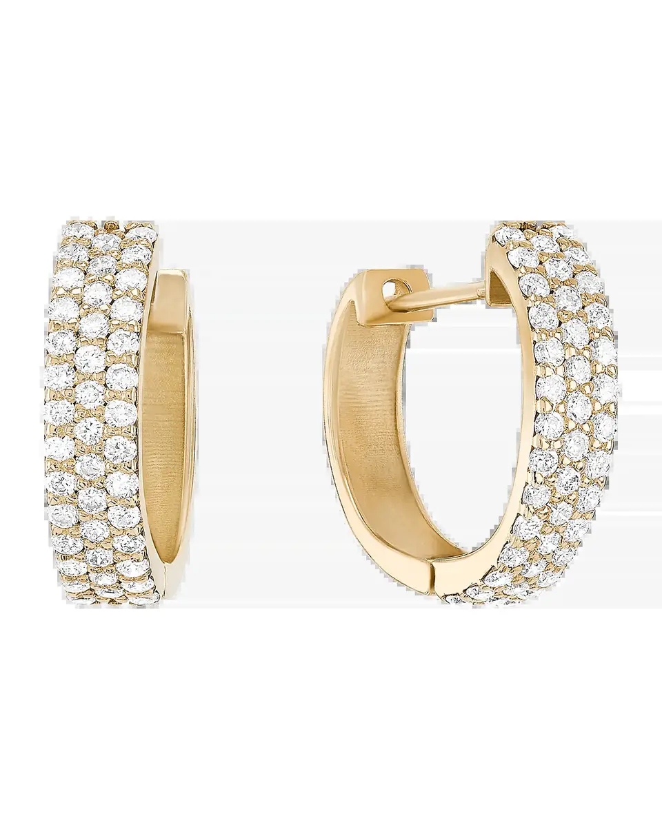 LANA 14K Diamond Vanity Hoop Earrings | Thumbnail 2 LANA 14K Diamond Vanity Hoop Earrings | Thumbnail 2
