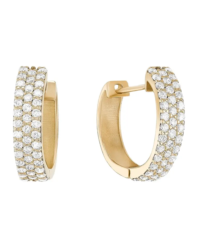 LANA 14K Diamond Vanity Hoop Earrings | Image 1 LANA 14K Diamond Vanity Hoop Earrings | Image 1