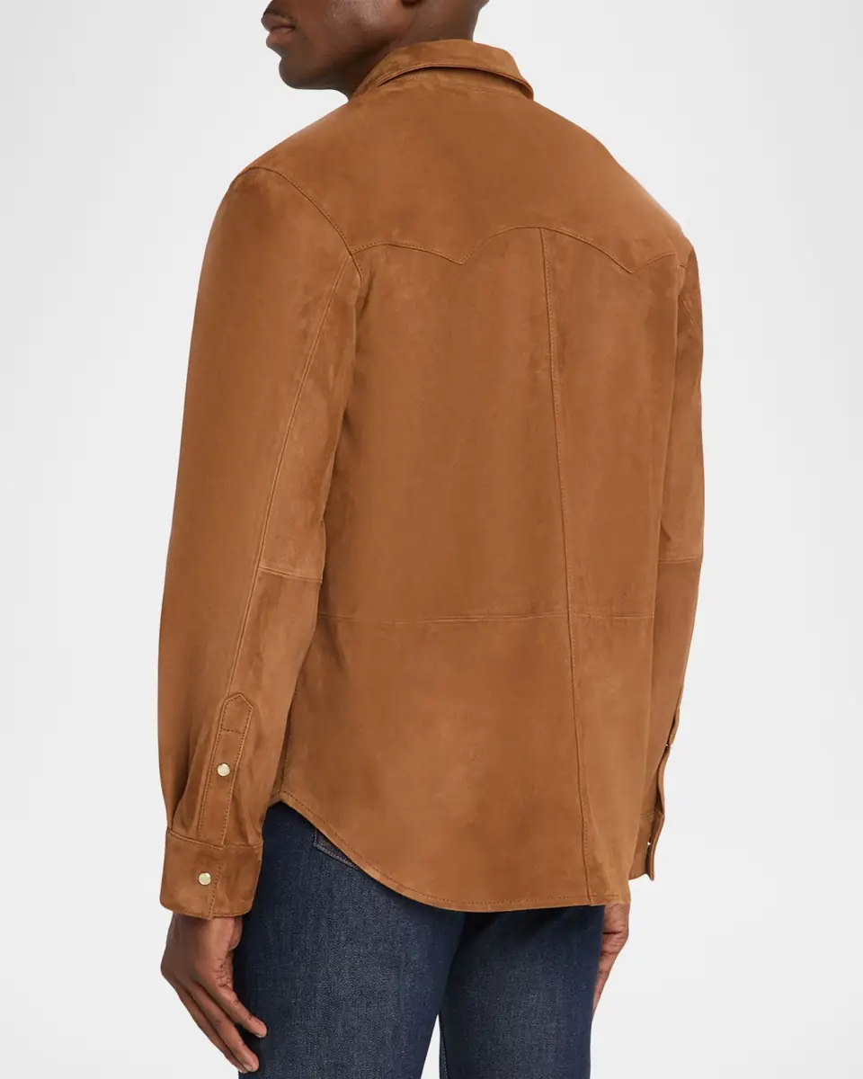OFFICINE GÉNÉRALE Men's Suede Western Overshirt | Thumbnail 2 OFFICINE GÉNÉRALE Men's Suede Western Overshirt | Thumbnail 2