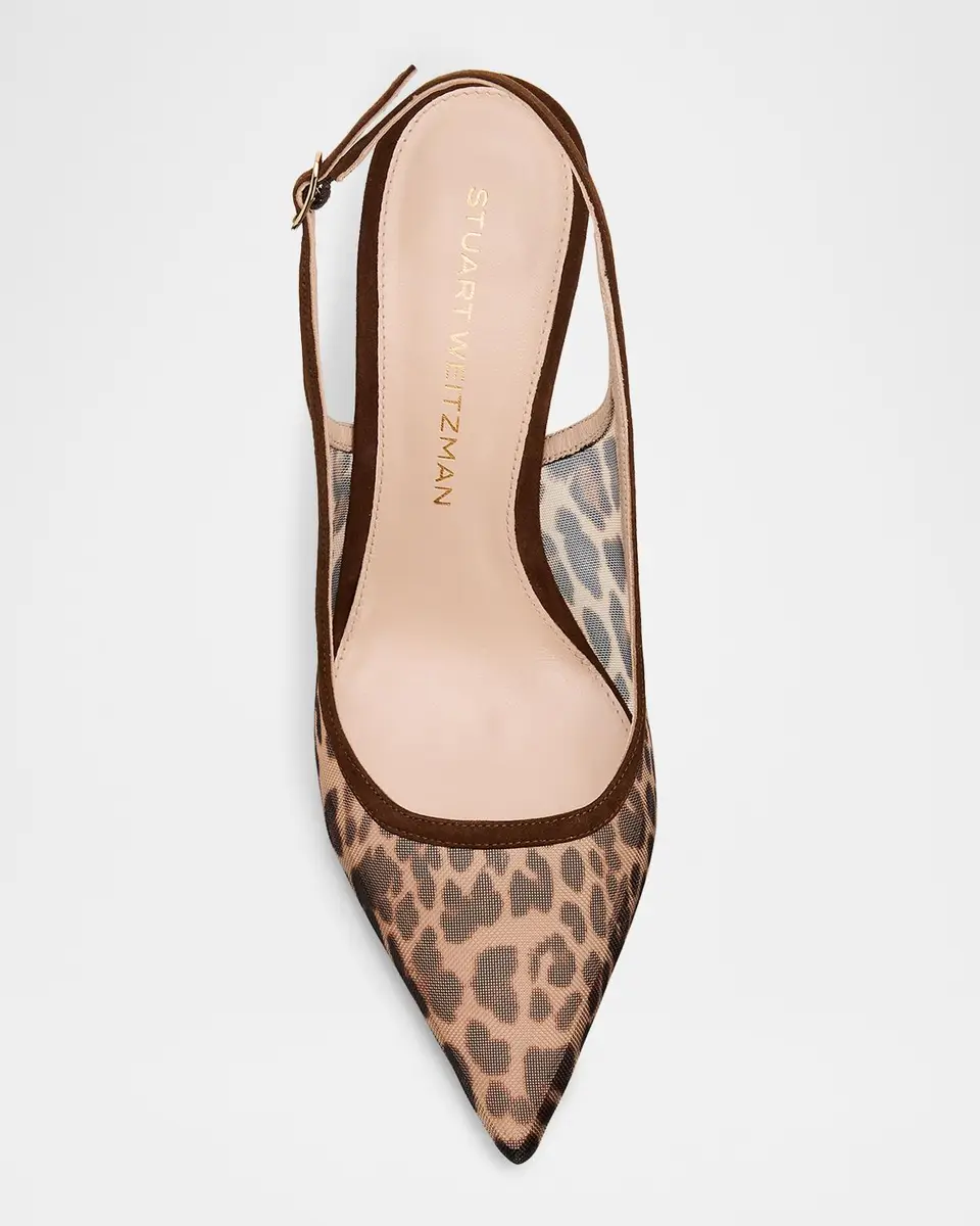 Stuart Weitzman 75mm Power Animal-Print Mesh Slingback Pumps | Thumbnail 6 Stuart Weitzman 75mm Power Animal-Print Mesh Slingback Pumps | Thumbnail 6