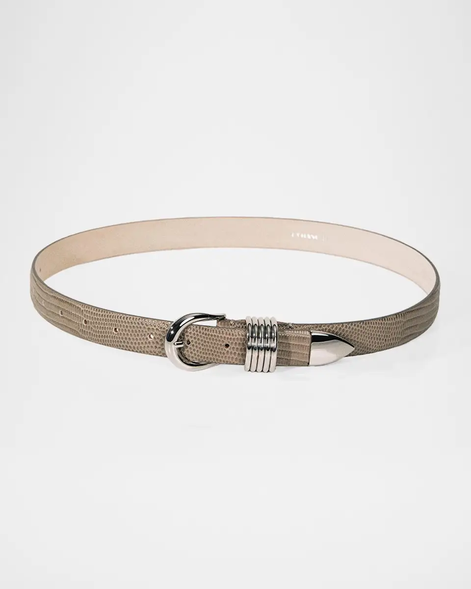 Déhanche Hollyhock Lizard-Embossed Leather Belt | Thumbnail 3 Déhanche Hollyhock Lizard-Embossed Leather Belt | Thumbnail 3