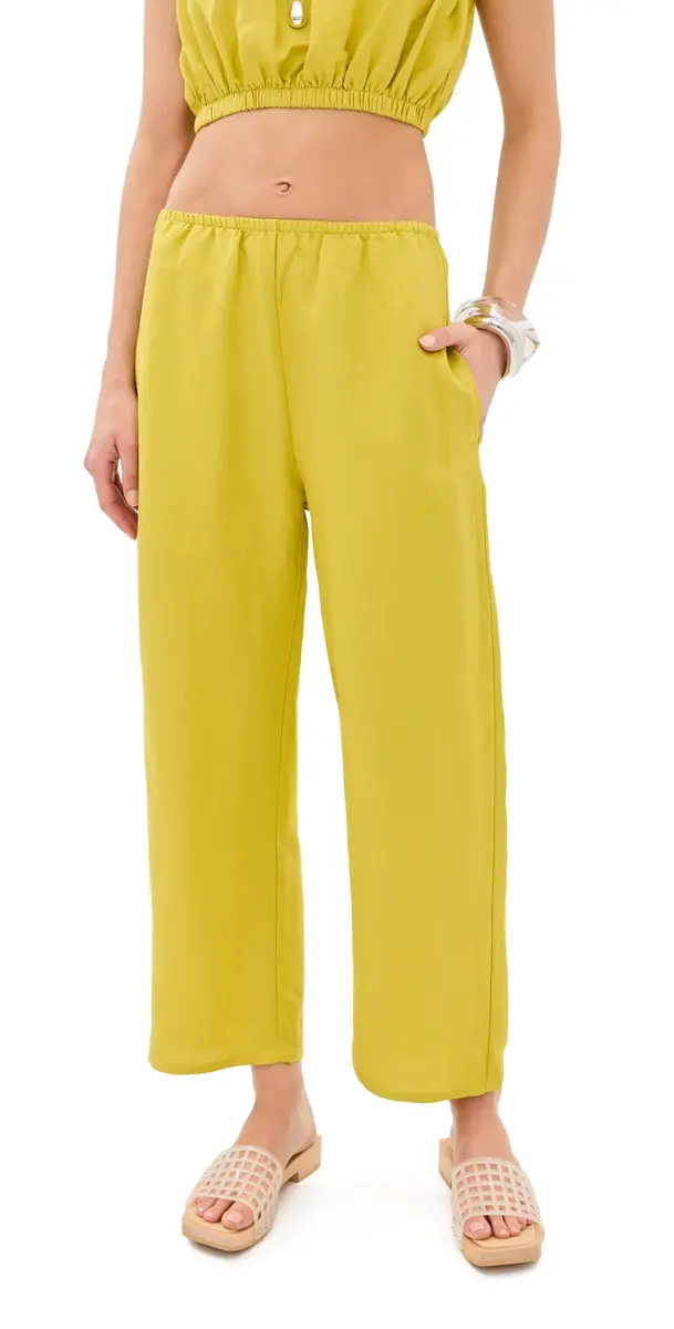LE BOP Kelsey Cropped id Rise Pants Warm Olive | Image 1 LE BOP Kelsey Cropped id Rise Pants Warm Olive | Image 1