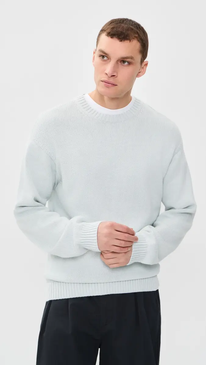 Frame Cotton Silk Crew Neck Sweater | Thumbnail 2 Frame Cotton Silk Crew Neck Sweater | Thumbnail 2